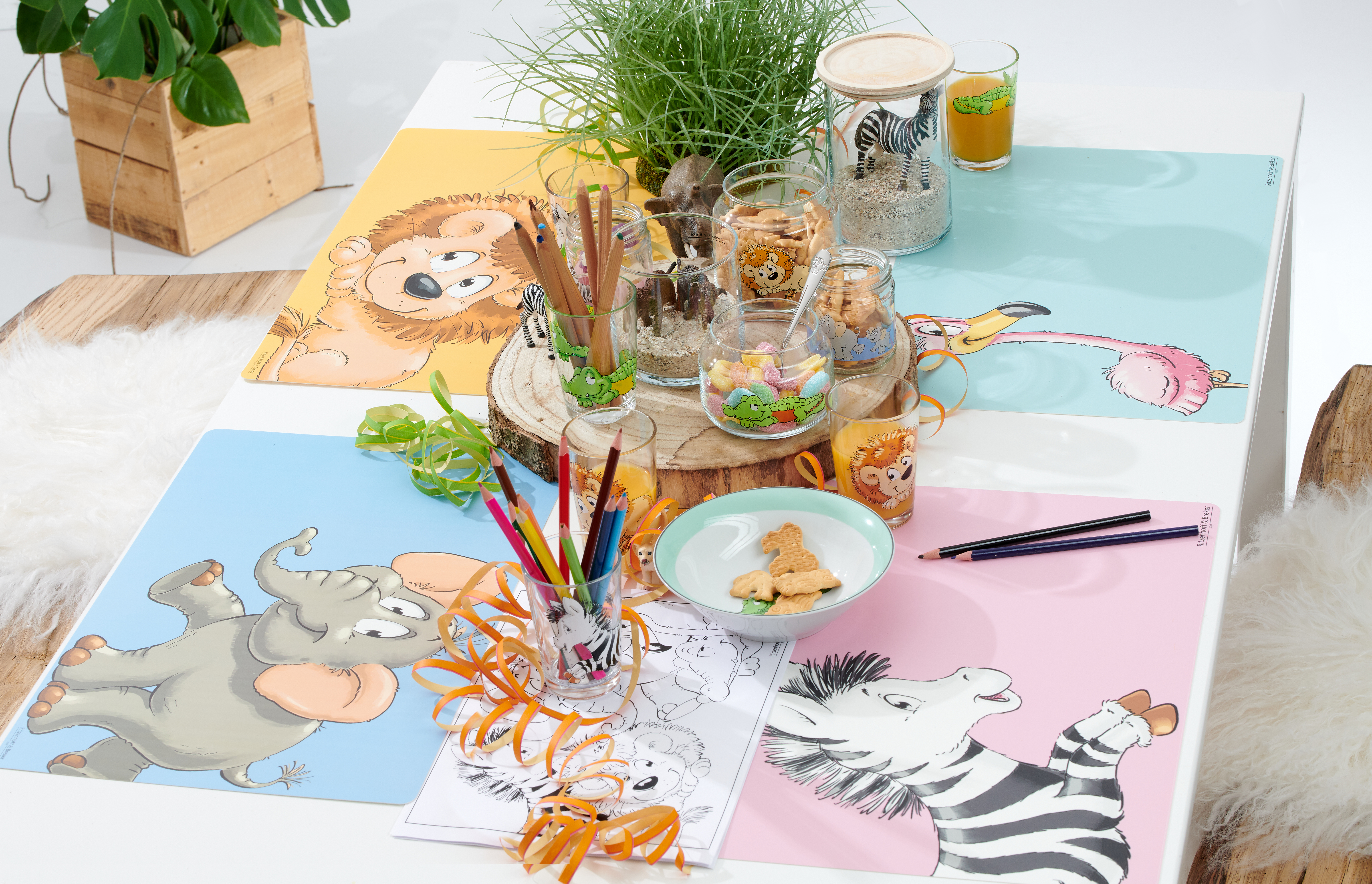 Platzmatte Happy Zoo Zoe 30 x 45 cm - Kunststoff, rechteckig