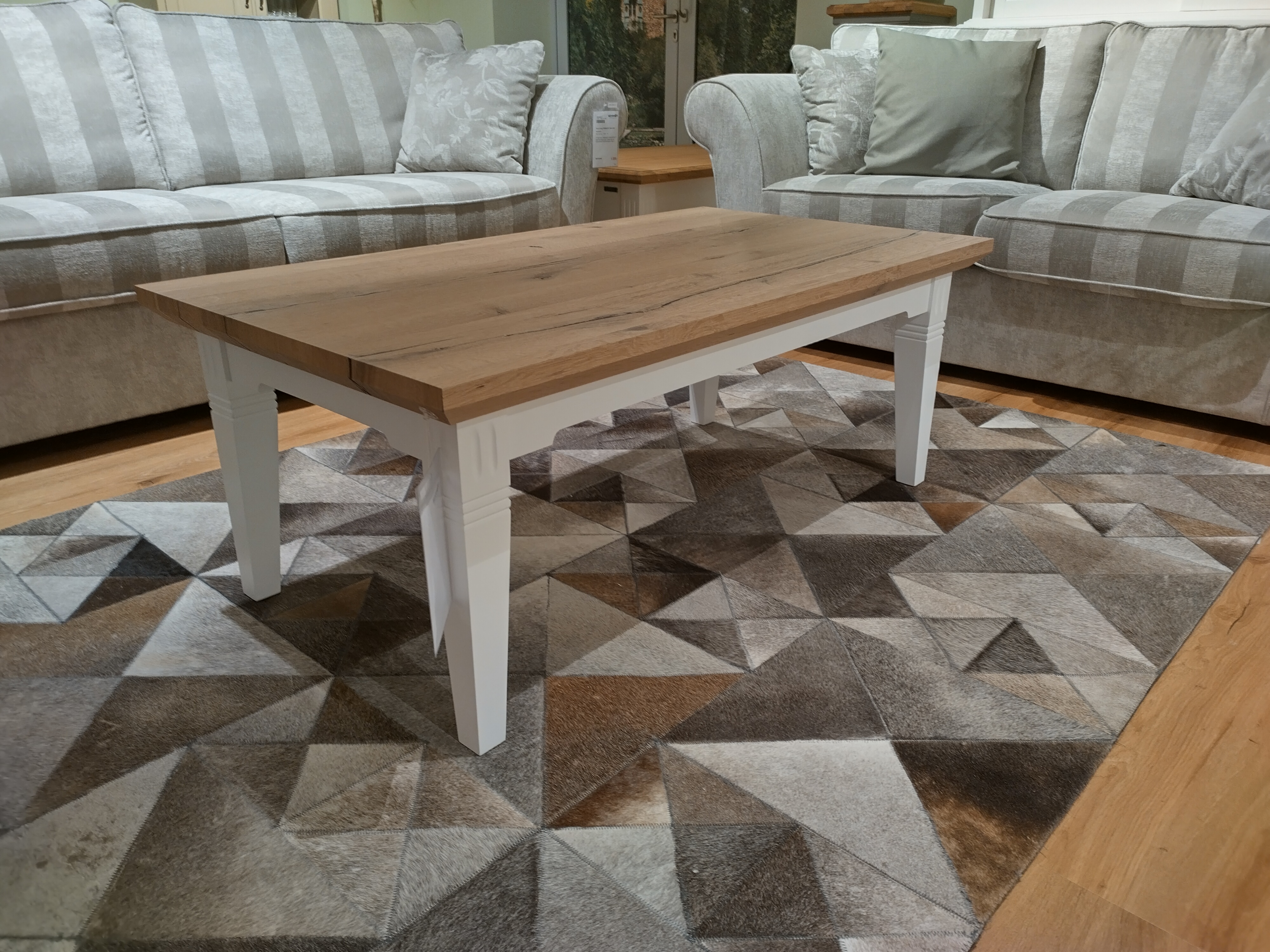 Couchtisch, Wildeiche teilmassiv - KS23 Tyra