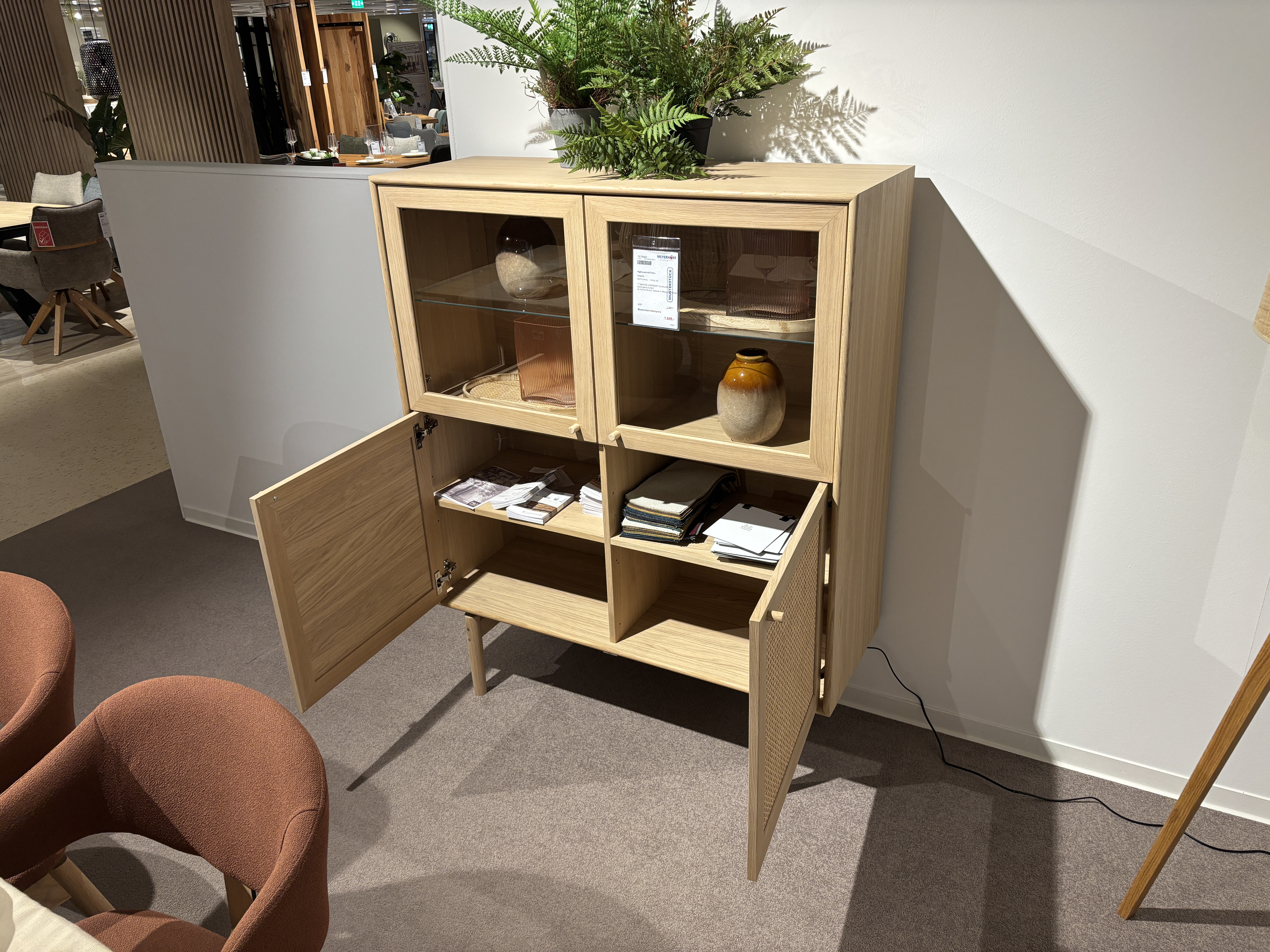 Highboard mit Füßen, Eiche bianco - Limerick